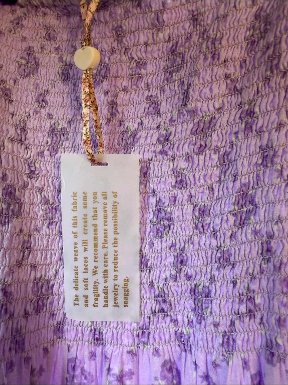 LoveShackFancy Lavender Floral Smocked Maxi Dress - Picture 3 of 4